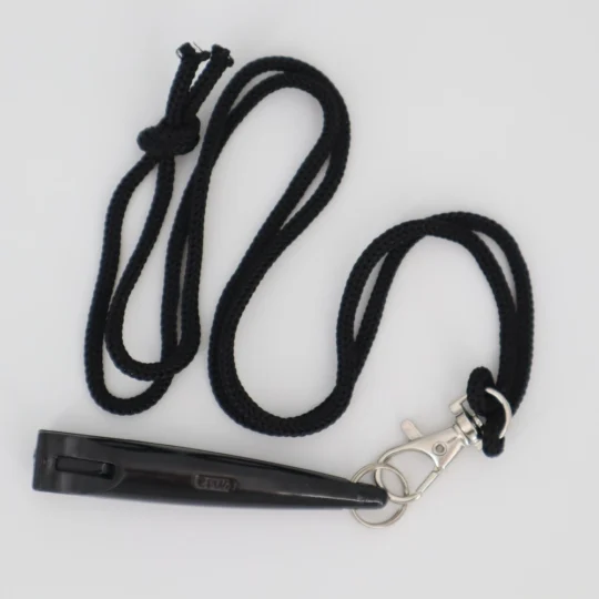 Sifflet Sport Alomejor – Modèle Dauphin, Noir Transparent, Lanière Incluse – Pour Entraîneurs, Arbitres, Officiels